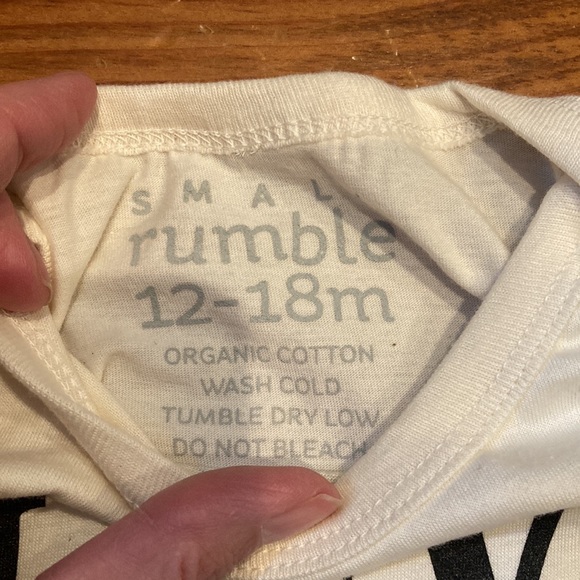 NWOT! SMALL RUMBLE 12-18M Pug Screen Printed Body Suit SS Unisex - Picture 9 of 14